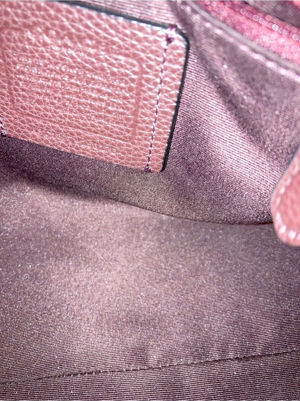 COACH Deep Burgundy Pebble Leather Satchel with Gold Hardware - Picture 4 of 4